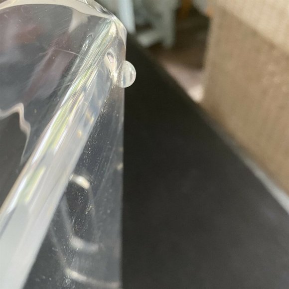 Vintage Acrylic Clear Serving Tray Square Handled Ottoman Style 12" - Picture 6 of 7